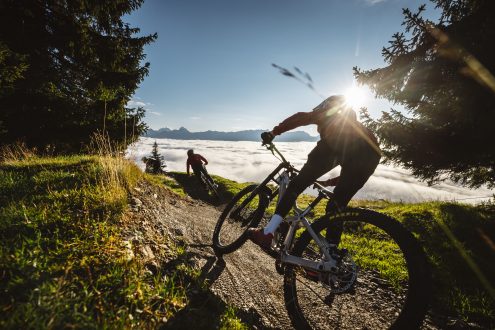 Fahrradfahrer in der Natur