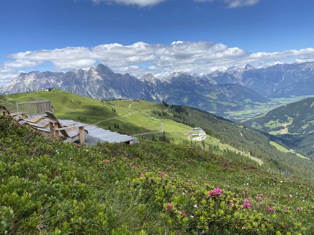 panoramablick berge österreich alpen salzburger land leogang