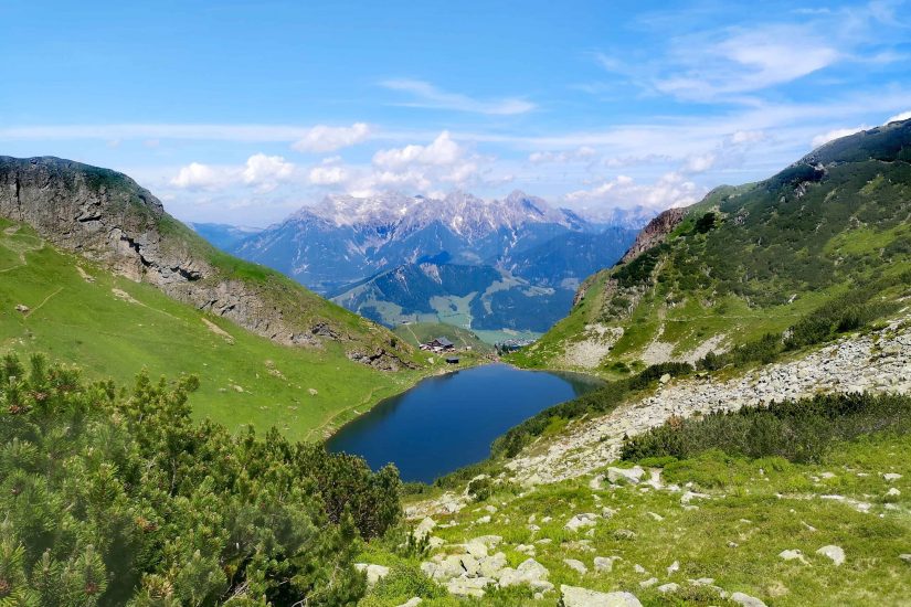 See Bergen Ausblick Fernsicht Berge Alpen wandern